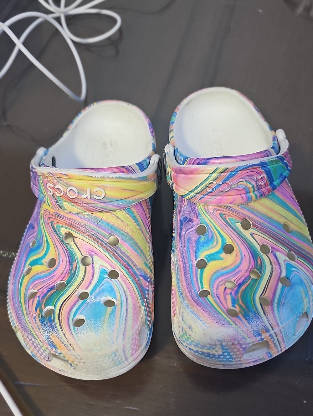 CROCS Kids Clog - Rainbow Swirl (Pink, Blue, Yellow, Green, Purple)